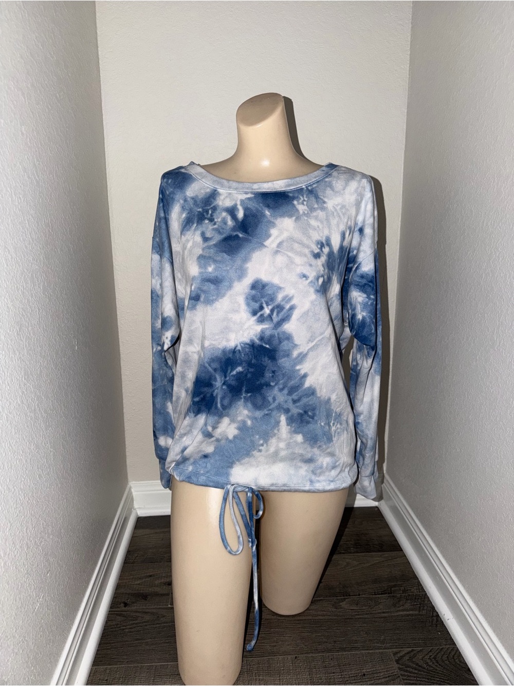 Blue Tie-Dye Women's Loungewear Top